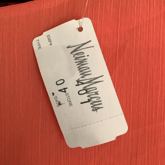 Alice + Olivia Odette flutter sleeve peach chiffon dress NWT - Picture 9 of 12